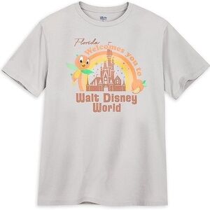 Walt Disney World Vault Collection 50 Grey Castle T shirt orange bird florida